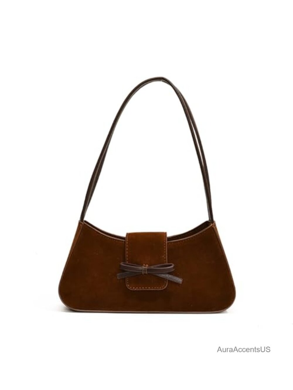 Suede Shoulder Bag Women Bow Purse Y2K Hobo Handbag